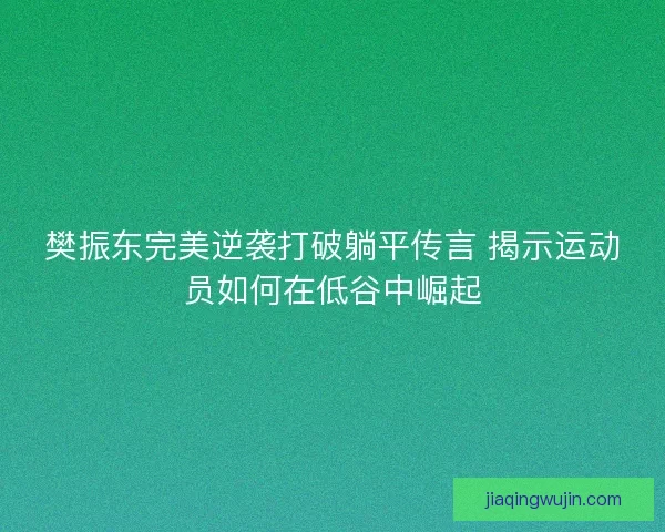 樊振东完美逆袭打破躺平传言 揭示运动员如何在低谷中崛起 樊振东完美逆袭打破躺平传言 揭示运动员如何在低谷中崛起